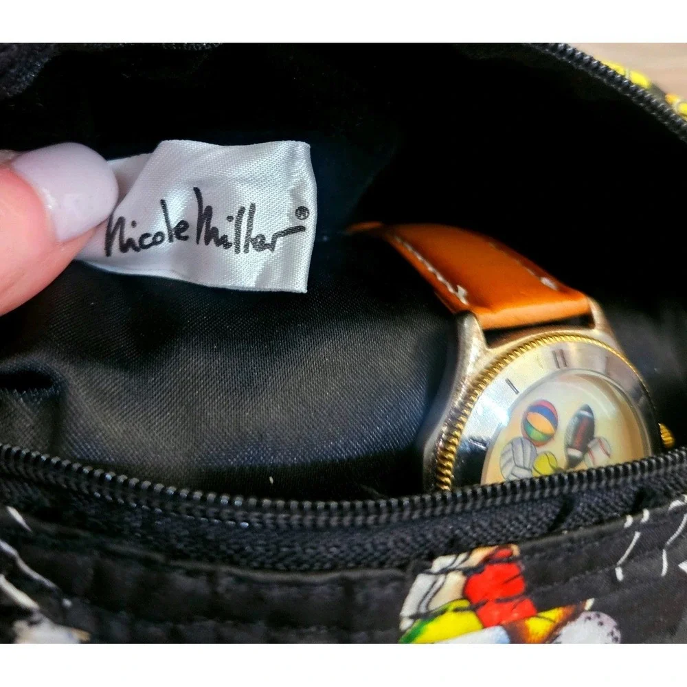 Nicole Miller Sports Watch Set SX-1054/9 Swiss‎ 100% Silk Case 90s Vintage NIB